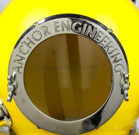 US Navy Mark V Scuba Diving Nautical Helmet | Maritime Ship's Decorative Helmet | Medieval-Mercantile (18 Inches, Nickel Yellow) in Saudi Arabia