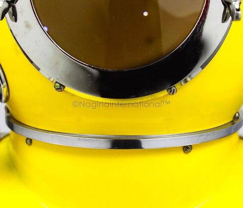 US Navy Mark V Scuba Diving Nautical Helmet | Maritime Ship's Decorative Helmet | Medieval-Mercantile (18 Inches, Nickel Yellow) in Saudi Arabia