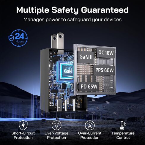 65W Super Fast Charger Type C, 3-Port USB C Fast Charger PPS/PD/QC Block in Saudi Arabia