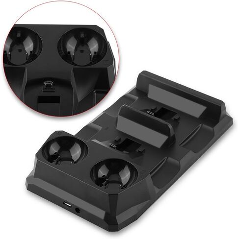 Fast Charging Dock 4 in 1 Dual LED Indicators Organized Design for PS Move P S4 Controller Accessories in Saudi Arabia