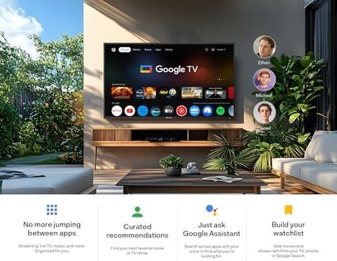 تلفزيون SYLVOX خارجي مع حامل وغطاء على الحائط، تلفزيونات ذكية 65 بوصة 120 هرتز 4K، مقاوم للطقس وIP55 مقاوم للماء، متوافق مع Google & Dolby Atmos، HDMI 2.1 وUSB 3.0، 1000 شمعة في المتر المربع خارج التلفزيون للألعاب in Saudi Arabia