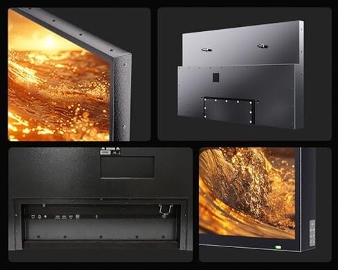 تلفزيون SYLVOX خارجي مع شريط صوت وغطاء وحامل على الحائط، تلفزيونات ذكية 65 بوصة 4K UHD QLED، مقاومة للطقس، مقاومة للماء IP56، شمس جزئية 1000 شمعة في المتر المربع، تدعم مساعد Google، زاوية عرض واسعة (موديل 2024) in Saudi Arabia