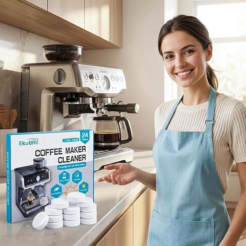 Coffee Machine Cleaner & Descaler Tablets – 24 Count Coffee Maker Cleaning Tablets for Espresso & Drip Machines, Compatible with Keurig, Nespresso, Breville & More in Saudi Arabia