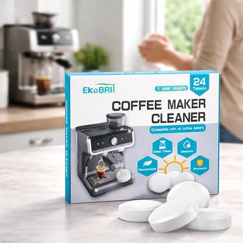 Coffee Machine Cleaner & Descaler Tablets – 24 Count Coffee Maker Cleaning Tablets for Espresso & Drip Machines, Compatible with Keurig, Nespresso, Breville & More in Saudi Arabia