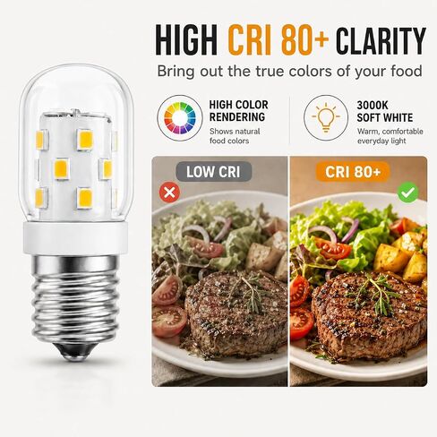 E17 LED لمبة عكس الضوء 3W 3000K ضوء الميكروويف الأبيض الناعم، 2-حزمة in Saudi Arabia