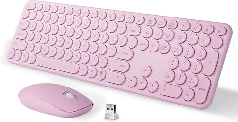 MPTOG Wireless Keyboard and Mouse Combo (Milk-Tea) in Saudi Arabia