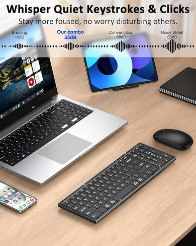 Full-Size Foldable Keyboard and Mouse Combo,2.4G USB,Plug&Play,Lag-Free in Saudi Arabia