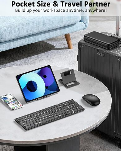 Full-Size Foldable Keyboard and Mouse Combo,2.4G USB,Plug&Play,Lag-Free in Saudi Arabia