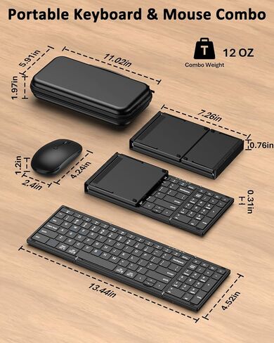 Full-Size Foldable Keyboard and Mouse Combo,2.4G USB,Plug&Play,Lag-Free in Saudi Arabia