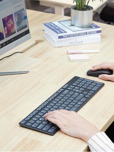لينوفو 300 لوحة مفاتيح وماوس لاسلكي كومبو، جهاز استقبال نانو USB-A بسرعة 2.4 جيجا هرتز، البطاريات متضمنة in Saudi Arabia
