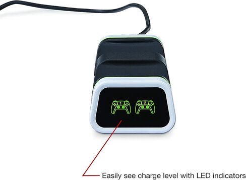 Verbatim PS5 Dual Controller Charging Station for use with PlayStation 5 DualSense Wireless Controllers - Charging Dock LED Indicators Over-Charge Protection 6ft Charging Cable (Pack of 2) in Saudi Arabia