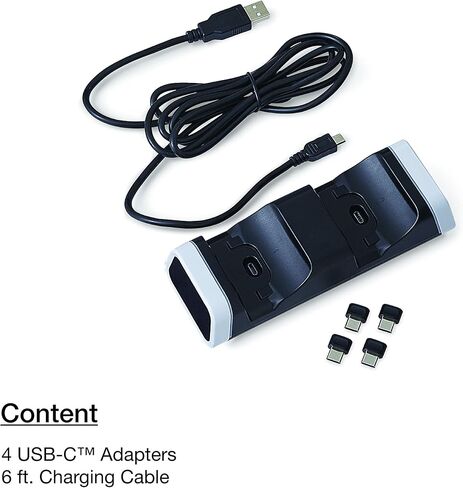 Verbatim PS5 Dual Controller Charging Station for use with PlayStation 5 DualSense Wireless Controllers - Charging Dock LED Indicators Over-Charge Protection 6ft Charging Cable (Pack of 2) in Saudi Arabia
