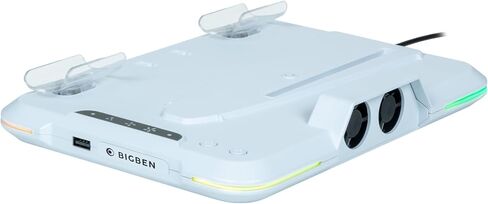 قاعدة NACON ووحدات تحكم الشاحن ومروحة لجهاز PlayStation 5 Slim: حامل شحن حديث، عدد 2، USB-A إلى USB-C، متوافق مع وحدات تحكم PlayStation 5 in Saudi Arabia