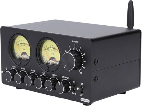 5.0 Equalizer with 5 Band Sound Tuning Vintage VU Meter Aluminum Alloy EQ Preamp for HiFi Music Enhancement Stereo System in Saudi Arabia