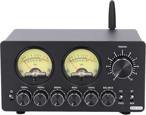 5.0 Equalizer with 5 Band Sound Tuning Vintage VU Meter Aluminum Alloy EQ Preamp for HiFi Music Enhancement Stereo System in Saudi Arabia