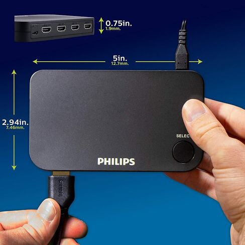 Philips 4 Device HDMI Switch, Wireless Remote, Use with 4K Smart TV in Saudi Arabia