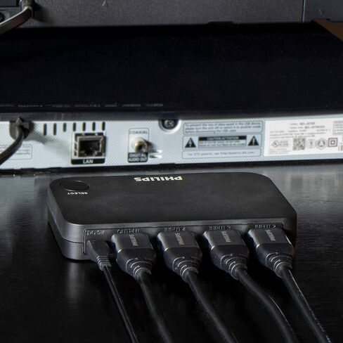 Philips 4 Device HDMI Switch, Wireless Remote, Use with 4K Smart TV in Saudi Arabia