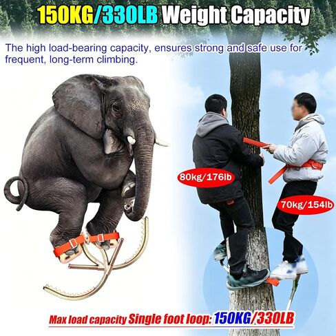 Heavy-Duty Portable Tree Climbing Spikes for Arborists & Lineworkers, Steel Pole Climbers with Safety Belt, Essential Equipment for Tree Care & Maintenance in Saudi Arabia