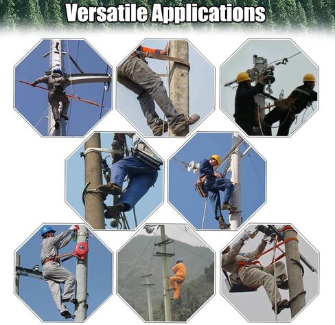 Professional Steel Pole Climbing Spikes Set - Heavy-Duty Adjustable Climbers for Utility, Concrete & Power Poles - 330 lb Single-Foot Load Capacity in Saudi Arabia