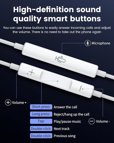 USB C Wired Headphones [2-Pack] with Microphone – HiFi Earbuds Stereo, Nosie Reduction, Audio, Earphones Compatible with iPhone 17/16/15, Samsung Galaxy S26/S25/S24/S23, Google Pixel, iPad, MacBook in Saudi Arabia