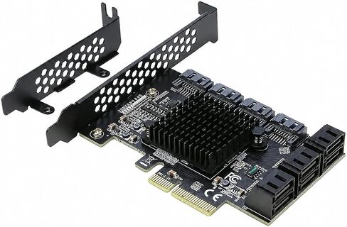 PCIe x4 10-Port SATA 3.0 Expansion Card 6Gbps, Storage Controller with Low Profile Bracket & 10 Cables, for SSD HDD NAS Server, Windows Linux Compatible in Saudi Arabia