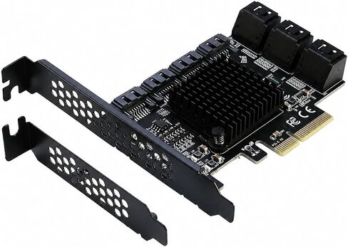 PCIe x4 10-Port SATA 3.0 Expansion Card 6Gbps, Storage Controller with Low Profile Bracket & 10 Cables, for SSD HDD NAS Server, Windows Linux Compatible in Saudi Arabia