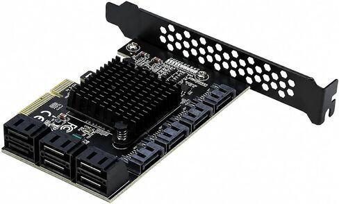 PCIe x4 10-Port SATA 3.0 Expansion Card 6Gbps, Storage Controller with Low Profile Bracket & 10 Cables, for SSD HDD NAS Server, Windows Linux Compatible in Saudi Arabia