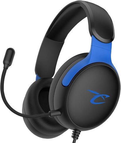 Subsonic - سماعة ألعاب Astra لجهاز PS5 PS4 PC Xbox، سماعة رأس مع مكبرات صوت 40 مم، ميكروفون قابل للإمالة، تحكم مدمج في مستوى الصوت وزر كتم الصوت - أسود وأزرق in Saudi Arabia