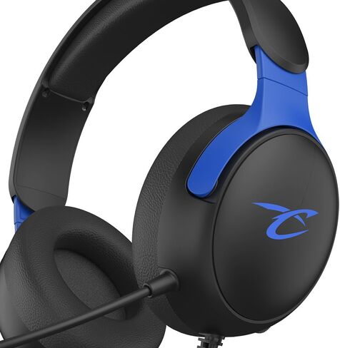 Subsonic - سماعة ألعاب Astra لجهاز PS5 PS4 PC Xbox، سماعة رأس مع مكبرات صوت 40 مم، ميكروفون قابل للإمالة، تحكم مدمج في مستوى الصوت وزر كتم الصوت - أسود وأزرق in Saudi Arabia
