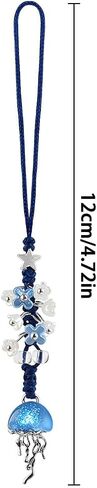 Blue Jellyfish Phone Charm Cute Summer Marine Ocean Cell Phone Charms Aesthetic Keychain Y2K Bag Charms Camera Charm Strap Sea Jellyfish Phone Accessories for Bag Keychain Airpods Camera Pendant Decor in Saudi Arabia