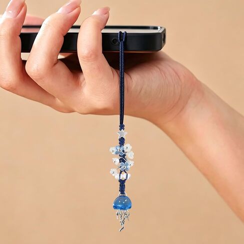 Blue Jellyfish Phone Charm Cute Summer Marine Ocean Cell Phone Charms Aesthetic Keychain Y2K Bag Charms Camera Charm Strap Sea Jellyfish Phone Accessories for Bag Keychain Airpods Camera Pendant Decor in Saudi Arabia
