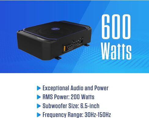 Jensen JSW65U Underseat Powered Car Subwoofer 600W Peak Class-D Bass Remote in Saudi Arabia