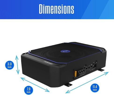 Jensen JSW65U Underseat Powered Car Subwoofer 600W Peak Class-D Bass Remote in Saudi Arabia
