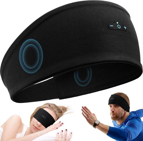 Sleep Headphones Bluetooth Headband for Side Sleeper 2-Pack, 17H Playtime, Wireless Headband Headphones with HD Stereo Speakers for Workout,Running,Yoga, Ideal Gifts for Men, Women, Teens in Saudi Arabia