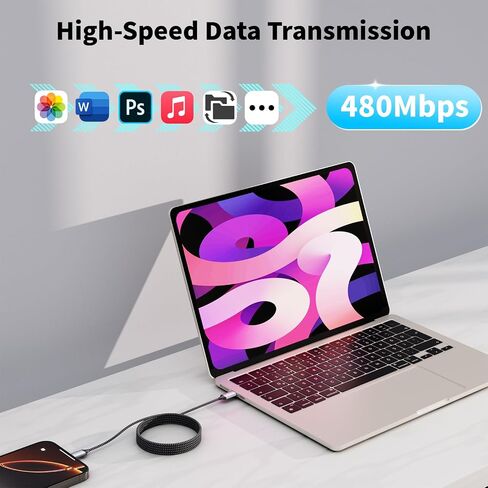 45W Charger iPhone 17 16 Pro Max,Long 6FT Dual Port Phone Charger USB C Super Fast Charge Block Fast Charging 6Foot USBC to C Nylon Braided Cable for iPhone 17/17 Air/16/16e/16 Pro/15 Pro/15 Plus/iPad in Saudi Arabia