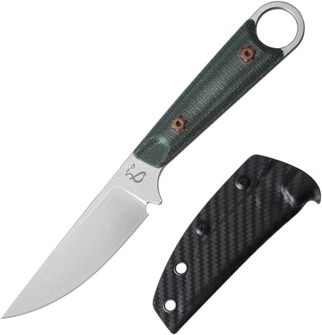 Fixed Blade Knife with Sheath,3.22inch 14C28N Steel Blade Knives,EDC Knife Micarta Handle with Full Tang Design Knives for Outdoor,Gift for Men(Green) in Saudi Arabia