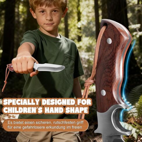 Kids Knife Fixed Blade with Rounded Tip, Safe Unsharpened Whittling Knife for Boys, Ideal for Learning Outdoor Skills & Building Confidence in Saudi Arabia