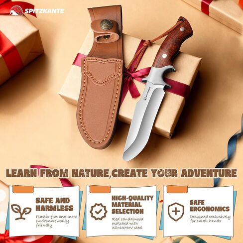 Kids Knife Fixed Blade with Rounded Tip, Safe Unsharpened Whittling Knife for Boys, Ideal for Learning Outdoor Skills & Building Confidence in Saudi Arabia