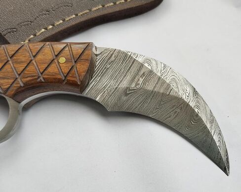 KKI Hand Crafted Damascus Steel Karambit Knife, USA Style, Survival, outdoor, Silat, Best Gift in Saudi Arabia