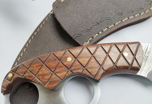 KKI Hand Crafted Damascus Steel Karambit Knife, USA Style, Survival, outdoor, Silat, Best Gift in Saudi Arabia