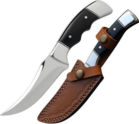 MAZEDAZE Fixed Blade Hunting Knife with Sheath — 8-Inch Full Tang Stainless Steel Blade, Ergonomic Non-Slip Handle, Field Dressing & Skinning Knife for Hunting, Camping & Outdoor Use in Saudi Arabia