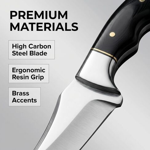 MAZEDAZE Fixed Blade Hunting Knife with Sheath — 8-Inch Full Tang Stainless Steel Blade, Ergonomic Non-Slip Handle, Field Dressing & Skinning Knife for Hunting, Camping & Outdoor Use in Saudi Arabia