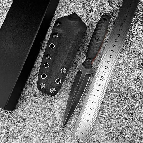 8.07inch Fixed Blade Knife with K Sheath, 440c Steel Blade, G10 Handle, Outdoor Full Tang Knife for Camping, Hiking, Fishing in Saudi Arabia