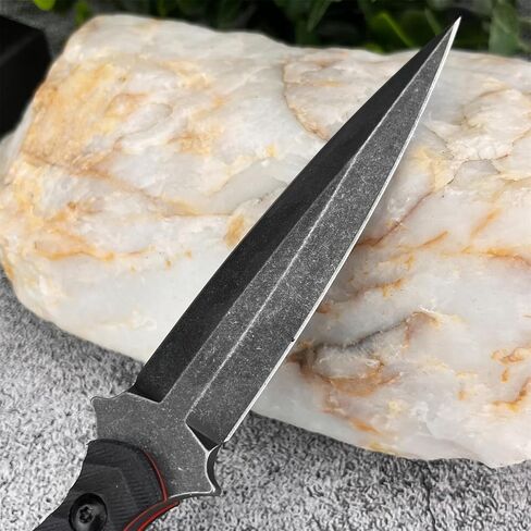 8.07inch Fixed Blade Knife with K Sheath, 440c Steel Blade, G10 Handle, Outdoor Full Tang Knife for Camping, Hiking, Fishing in Saudi Arabia