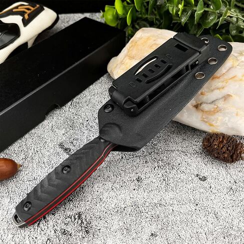 8.07inch Fixed Blade Knife with K Sheath, 440c Steel Blade, G10 Handle, Outdoor Full Tang Knife for Camping, Hiking, Fishing in Saudi Arabia