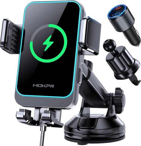 Wireless Car Charger 15W Cup Holder Air Vent Phone Mount Car Charger in Saudi Arabia