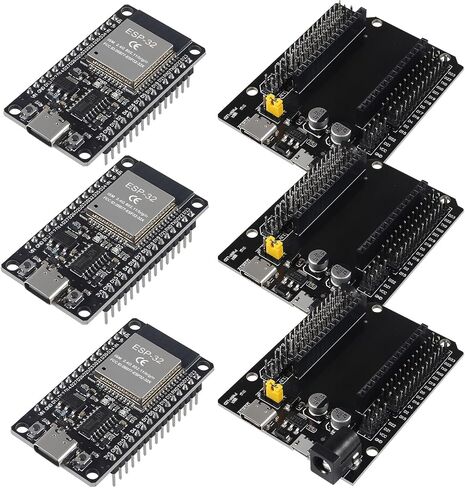 3 Set ESP32 Development Board Type C 38Pin Narrow Version WiFi + Bluetooth Microcontroller ESP-32 ESP-32S Board ESP-WROOM-32 with ESP32 Breakout Board GPIO 1 into 2 Terminal Screw Board in Saudi Arabia