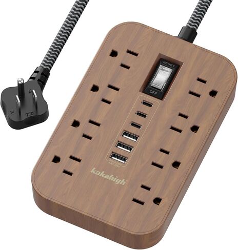 Walnut Power Strip with USB Ports - 5 FT in Saudi Arabia