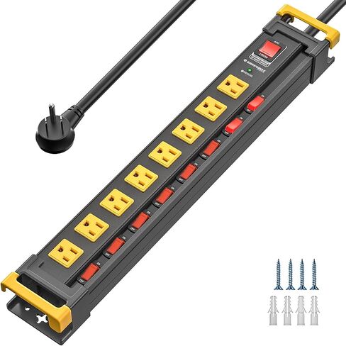 6 Outlet Heavy Duty Surge Protector Power Strip with Individual Switches in Saudi Arabia