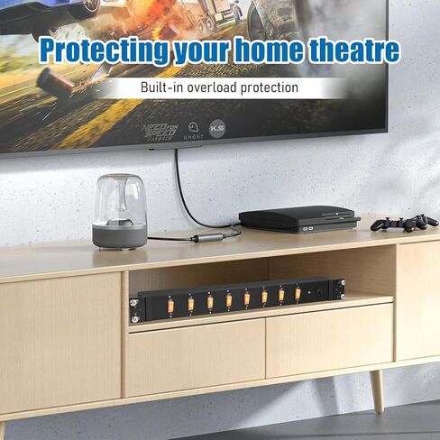 HHSOET 8 Outlet PDU Power Strip, 1U Rack Surge Protection, 6FT, Black, 1 in Saudi Arabia